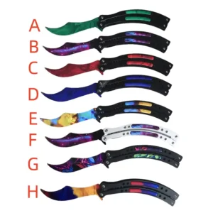 Colorful Balisong Butterfly Knife Collection - Unique Cosmic and Artistic Patterns with Black Handles - Image 2