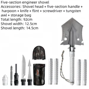 Camping engineer shovel multifunctional iron catalpa outdoor fishing digging garden vehicle convenient military shovel - Image 2