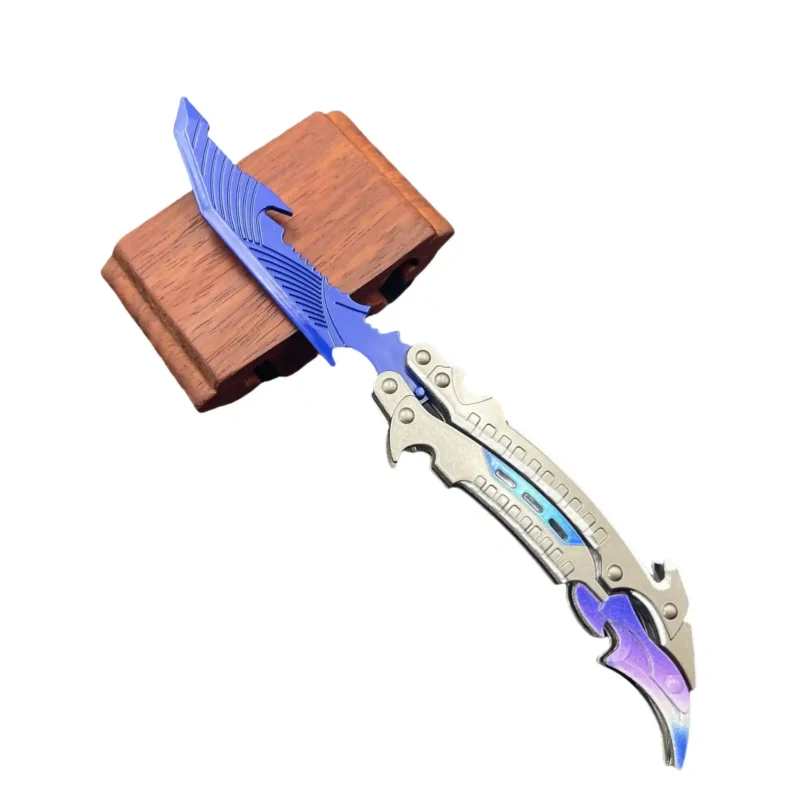 wholesale Call of Duty game peripheral lightning flame shadow metal butterfly knife unsharpened - OTFKNIFEWHOLESALE.COM