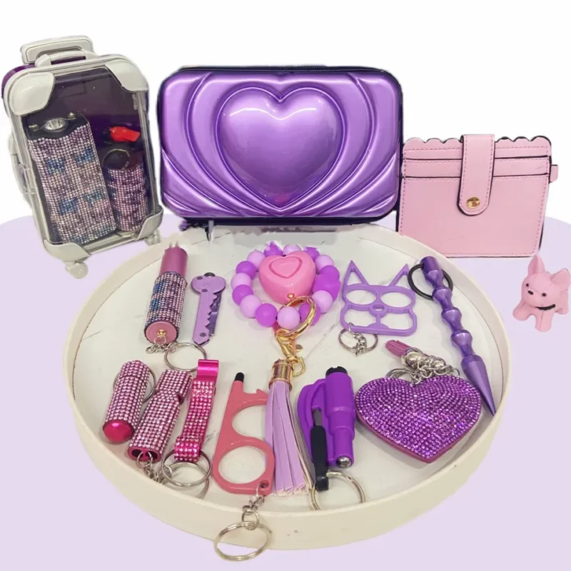 18-piece set of cute and playful self-defense keychains - Image 1