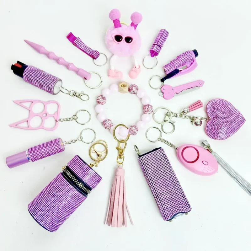 14-piece light-colored security keychain set - Image 1