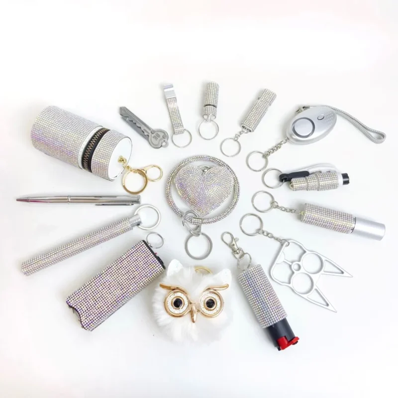 16 PCS AB Silver Safety Keychain - Image 1