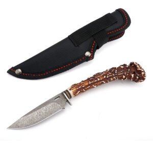 Damascus knife Mongolian small straight knife - Image 3