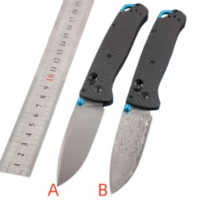 Carbon fiber handle outdoor Damascus knife portable lock knife - Image 2