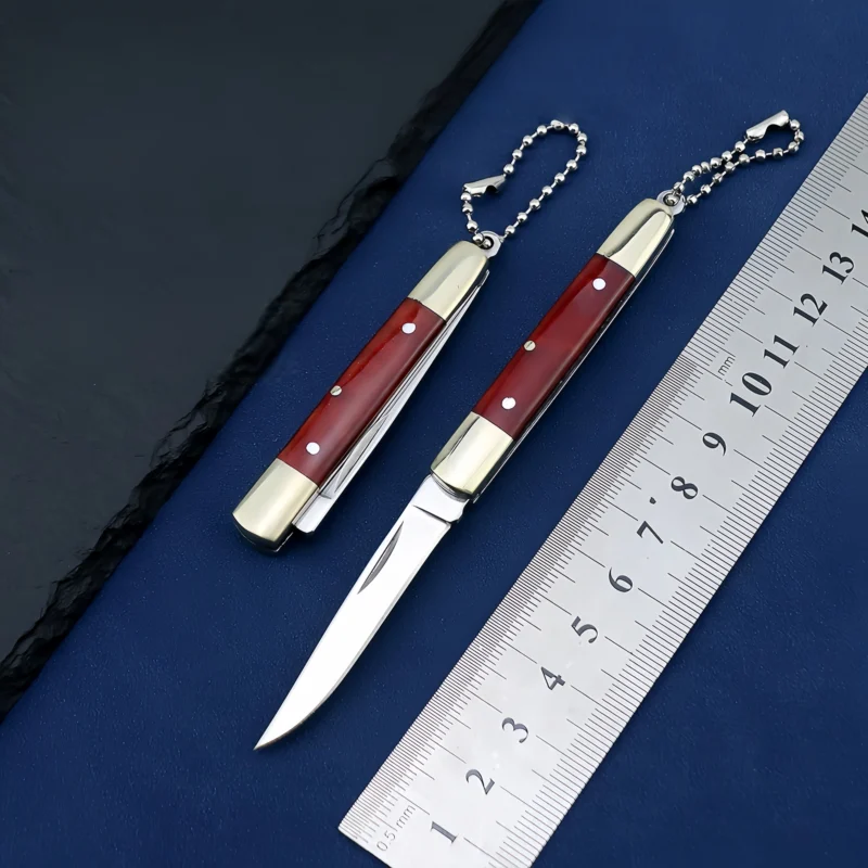 Mini pocket knife stainless steel brass resin handle pocket knife - Image 3