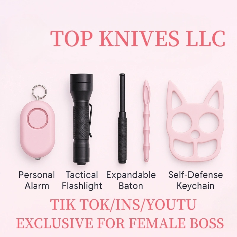 wholesale 首页 OTF knives wholesale,otfknifewholesale.com,Knife manufacturer,Wholesale knives,Bulk knives,OEM knives,Custom knife manufacturing,Bulk order knives,Automatic knives wholesale,Wholesale pricing knives- OTFKNIFEWHOLESALE.COM TOP KNIVES LLC pink women’s self-defense set—pepper spray, alarm, tactical flashlight, baton, keychain, OTF knife | OTFKnifeWholesale.com