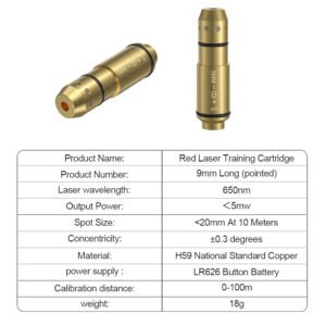 Model Long 9mm laser bullet, standard training round wholesale bulk