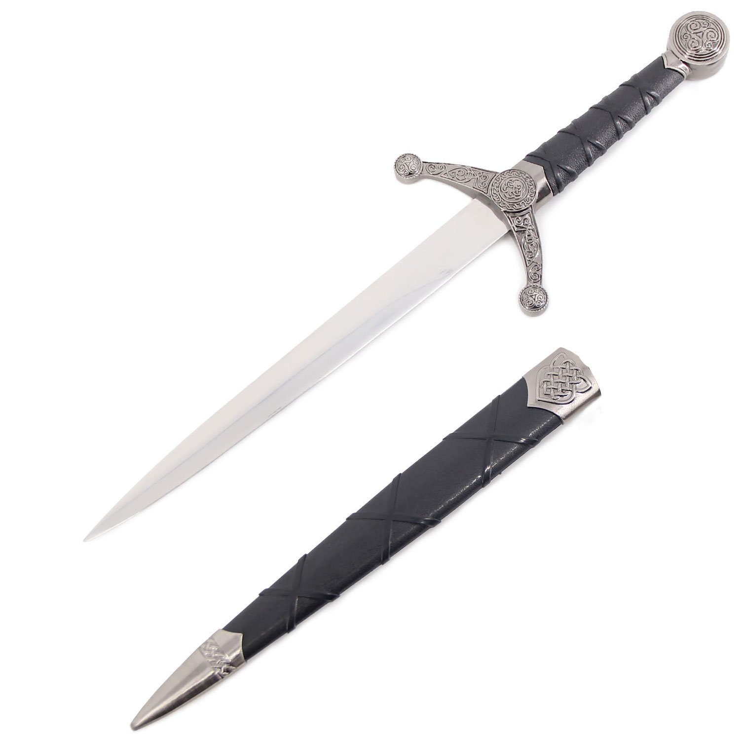 FL20215S-1-1.jpg Silver Celtic Knot Dagger with Scabbard - Image 1
