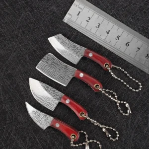 Mini fixed blade keychain knife collection size comparison and profile image