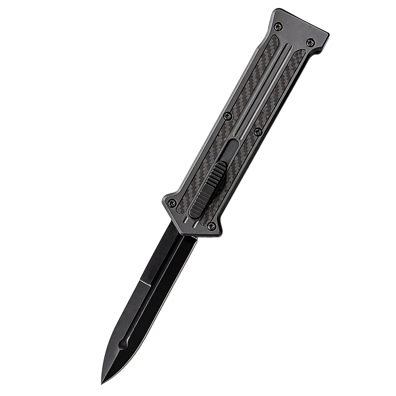 Smoke Carbon Rail graphite handle OTF knife wholesale design