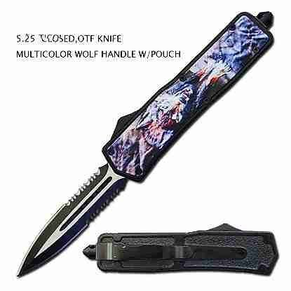 Wolf Carving OTF Knife