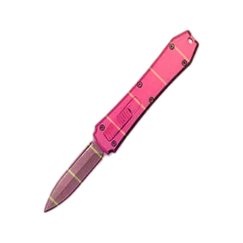 Neon Coffin Mini pink handle OTF knife wholesale design