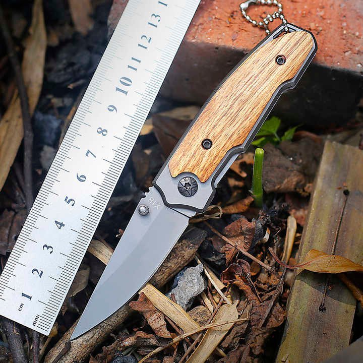 Outdoor Folding Knife with Wooden Handle