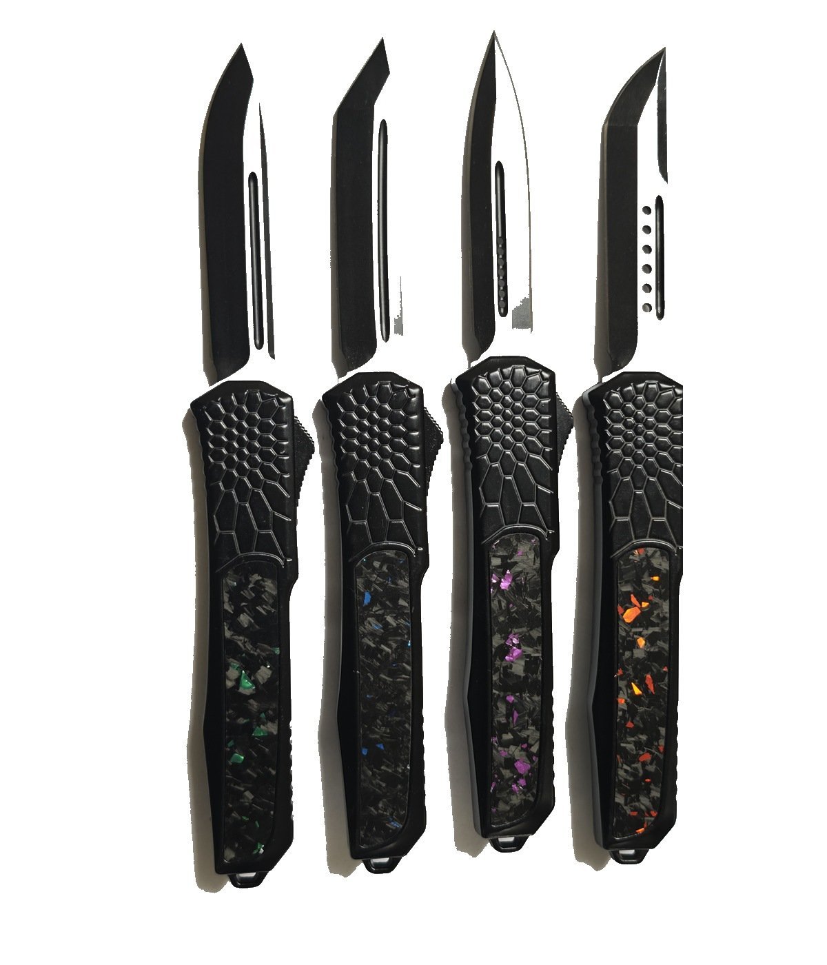 otf-honeycomb-handle-switchblade-main-clean-v2-1.jpg Honeycomb рукоять OTF выкидной нож нож - Four-Style оптом набор | от производителя