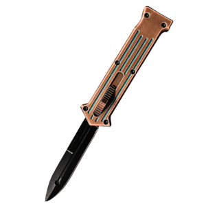 Patina Liner Rail copper handle OTF knife wholesale design