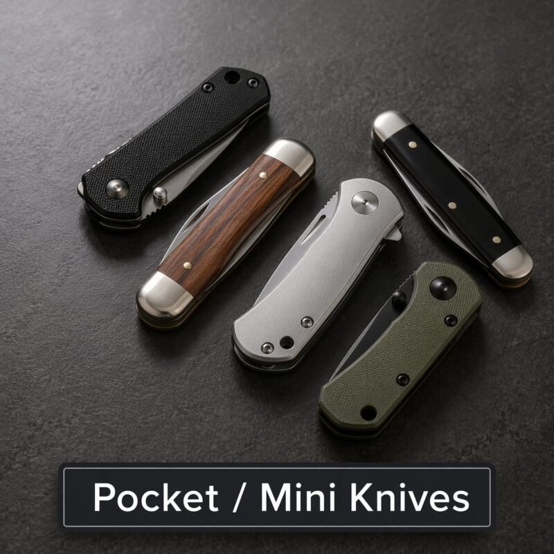 Wood Handle Damascus Pocket Knife Series