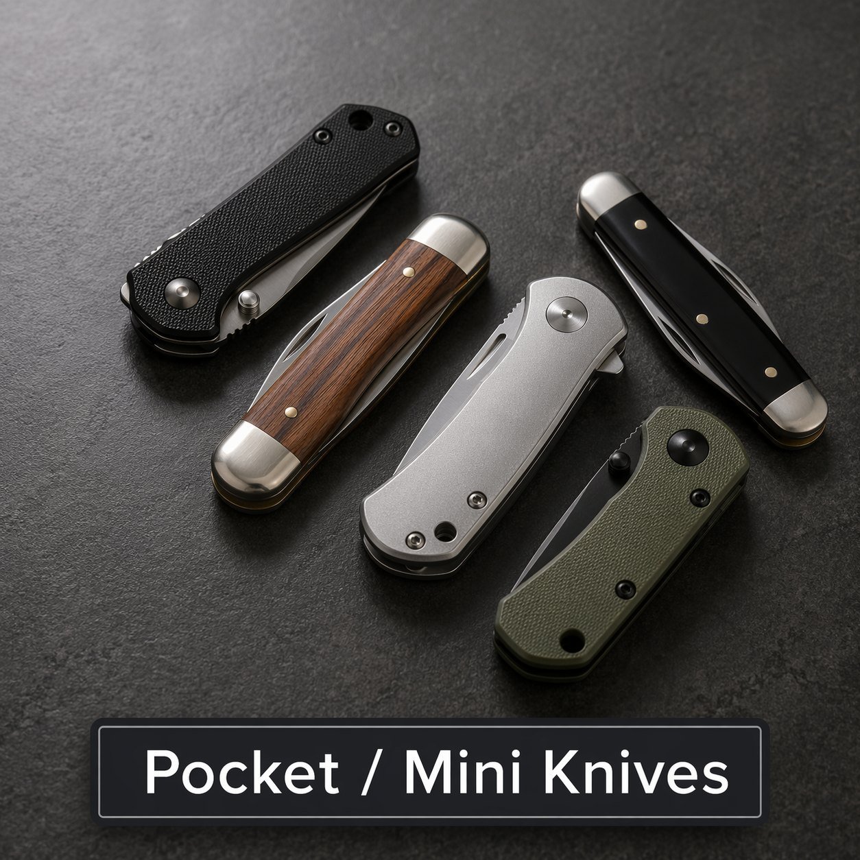 Wood Handle Damascus Pocket Knife Series