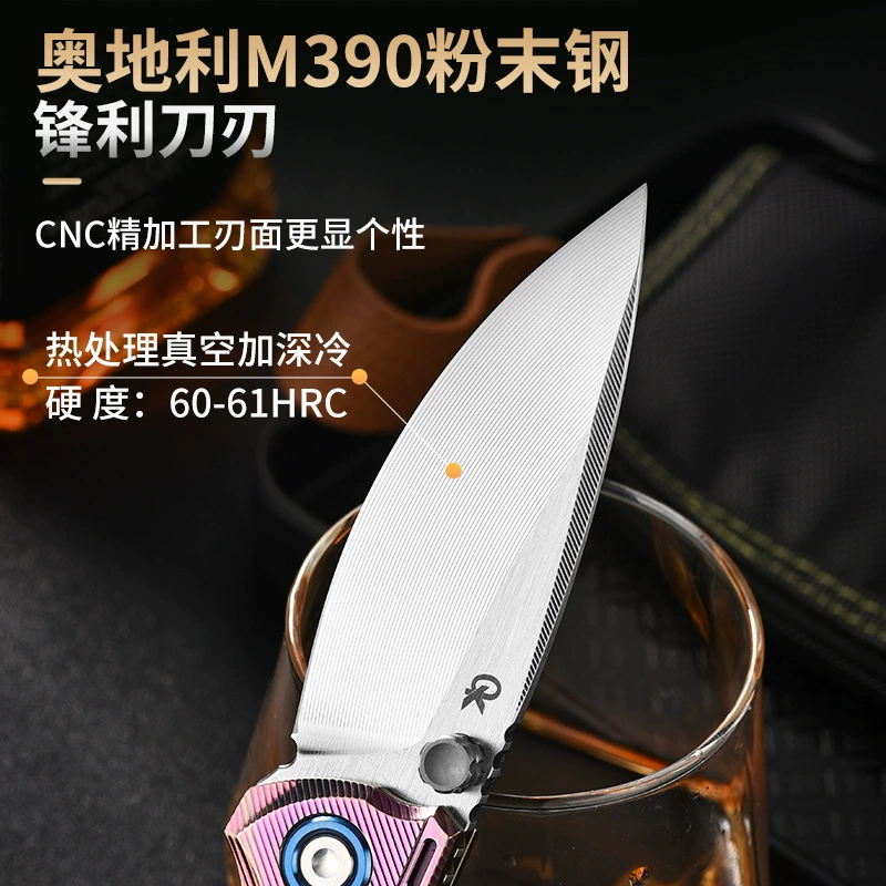 M390 Outdoor Silver Pocket Knife for Wholesale