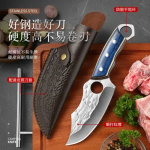 Stainless steel Camping Fixed Blade Knife Retail Display for Wholesale