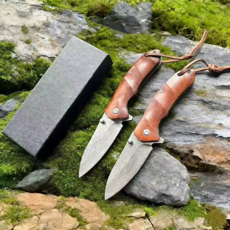 Camping Damascus Knife Catalog Model for Wholesale