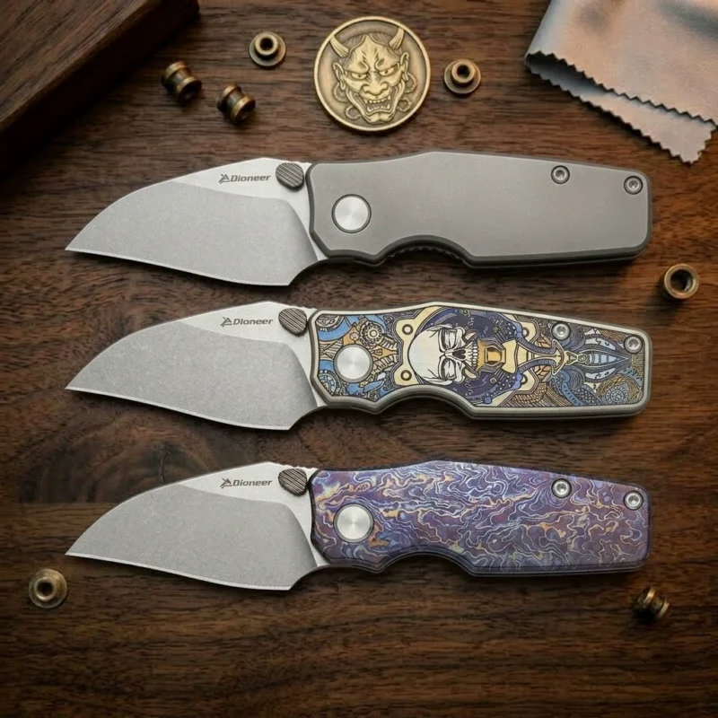 Outdoor D2 Titanium EDC Folding Knife for Wholesale