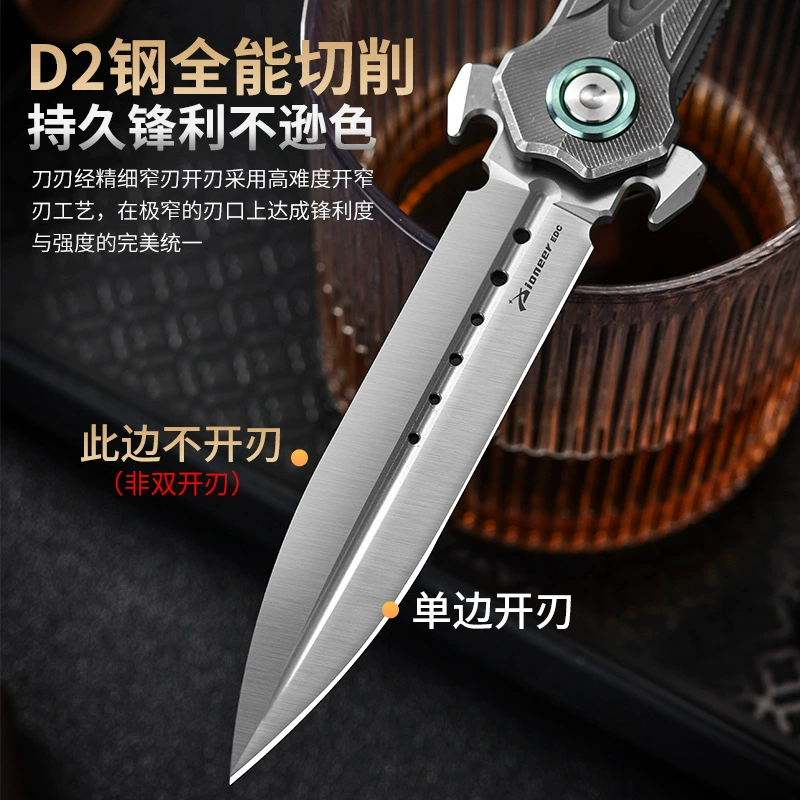 Outdoor D2 Titanium EDC Folding Knife OEM Ready for Wholesale