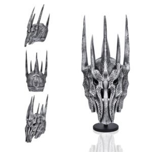The Lord of the Rings Cosplay Helmet - 1:1 Scale Polyresin Decoration Sauron Style, Wood