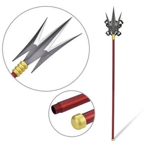 190cm-One-Piece-Anime-Mogura-440ss-Blade.jpg_480x480.jpg One Piece Cosplay Spear - Mogura Full Charlotte Katakuri Style, 190 cm 440SS - Image 1