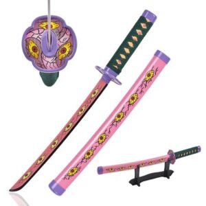Demon Slayer Katana Sword - Kyokokukamusari Kokushibo Style, 45 cm Stainless Steel