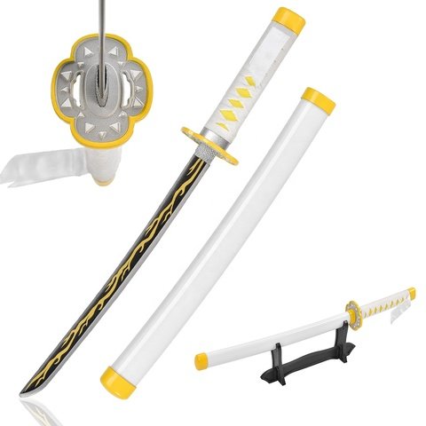 45cm-Japanese-Anime-Demon-Slayer-Real-Steel.jpg_480x480.jpg Demon Slayer Katana Sword - Steel Mini Zenitsu Agatsuma Miniature Style, 45 cm - Image 1