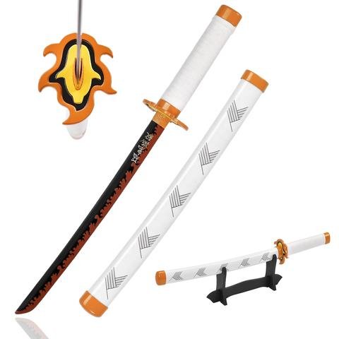 45cm-Japanese-Anime-Demon-Slayer-Stainless-Steel-1.jpg_480x480-1.jpg Demon Slayer Mini Katana - Mini Kyojuro Rengoku Style, 45 cm Stainless Steel