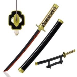 Demon Slayer Katana Sword - Yoriichi Tsugikuni Mini Style, 45 cm Stainless Steel