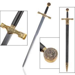 Fantasy Cosplay Cosplay Sword - Golden Deluxe Medieval King Arthur Style, 85 cm