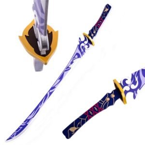 Genshin Impact Katana Sword - Bamboo Raiden Shogun Style, Wood
