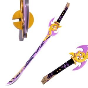 Genshin Impact Katana Sword - Raiden Shogun Mistsplitter Reforged Style, Wood