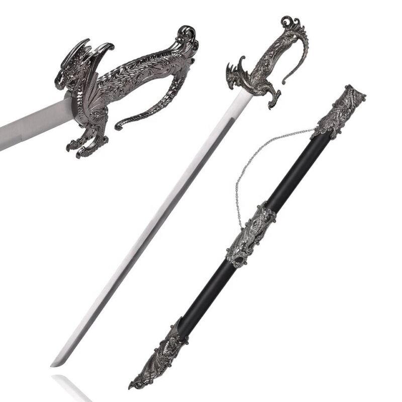 Fantasy Dragon Style 94cm Unsharpened Decorative Medieval Sword with Sheath