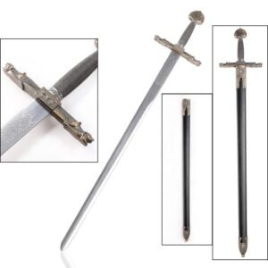 Charlemagne Style Unsharpened Decorative Medieval Sword with Sheath