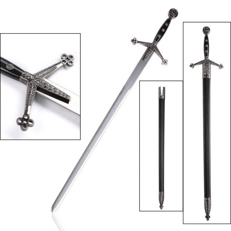 Scottish Highland Style Unsharpened Decorative Medieval Sword with Sheath
