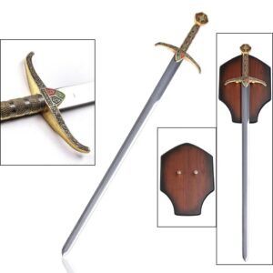 Robin Hood Style Unsharpened Decorative Medieval Sword with Display Plaque