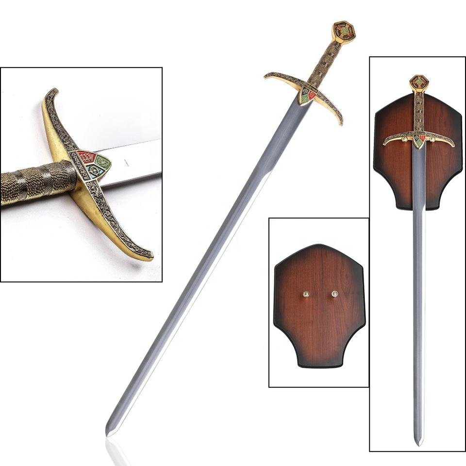 H73f4ab12adc844fda9a96a45b7279d4eY.jpg_960x960q80.jpg Robin Hood Style Unsharpened Decorative Medieval Sword with Display Plaque