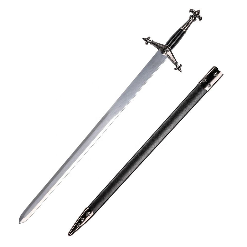 H8122561bfb4e4b259bc5ca8b5b516140f.jpg_960x960q80.jpg Joan of Arc Style 85cm Unsharpened Decorative Medieval Sword with Sheath