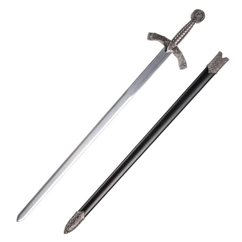 Crusader Knight Style Unsharpened Decorative Medieval Sword with Sheath