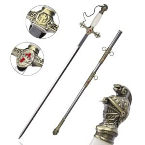 Crusader Knight Style 97cm Unsharpened Decorative Medieval Sword with Sheath