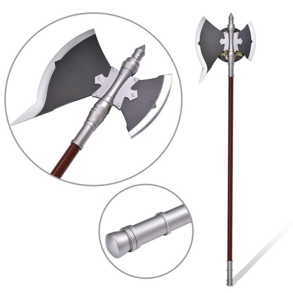 Hdff3f6aaaee44f19bce0a06c86e16b7bL.jpg_960x960q80.jpg Fantasy Cosplay Cosplay Axe - Full Matel Battle Double Headed Style, 63 in - Image 1