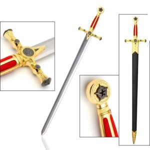Masonic Ceremonial Style 85cm Unsharpened Decorative Medieval Sword with Sheath