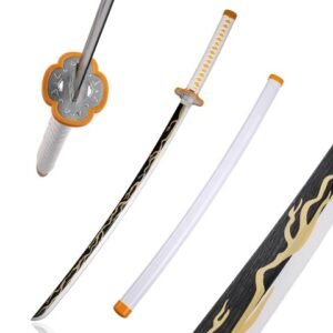 Demon Slayer Katana Sword - Zenitsu Agatsuma Bamboo Style, 104 cm Wood
