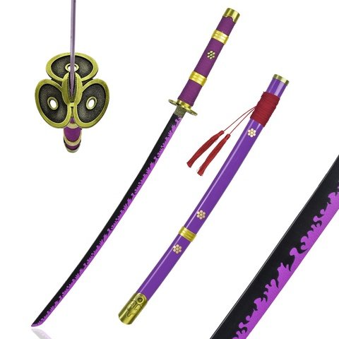 Japanese-Cartoon-One-Piece-104cm-Real-Weapon.jpg_480x480.jpg One Piece Katana Sword - Roronoa Zoro Purple Enma Style, 104 cm - Image 1