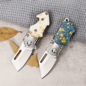 Phoenix Bird Mini Folding Pocket Knife with Acrylic Handle