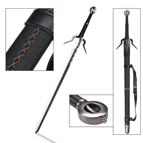 Witcher-4-Ciri-Real-Weapon-Zireael-Sword.jpg_480x480.jpg The Witcher Cosplay Sword - Ciri Zireael Silver Style, 129 cm 440SS - Image 1