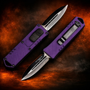 Midnight Purple Diamond Mesh Double-Action OTF Automatic Knife